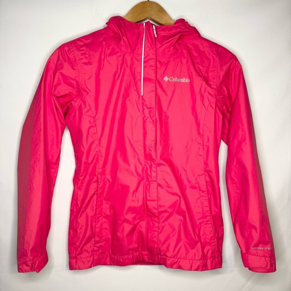 Columbia Other - Columbia Kids Windbreaker Zip Up Hooded Rain Jacket in Pink Size Medium
